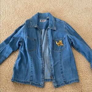 Bill Blass Blue Denim Long Sleeve Top